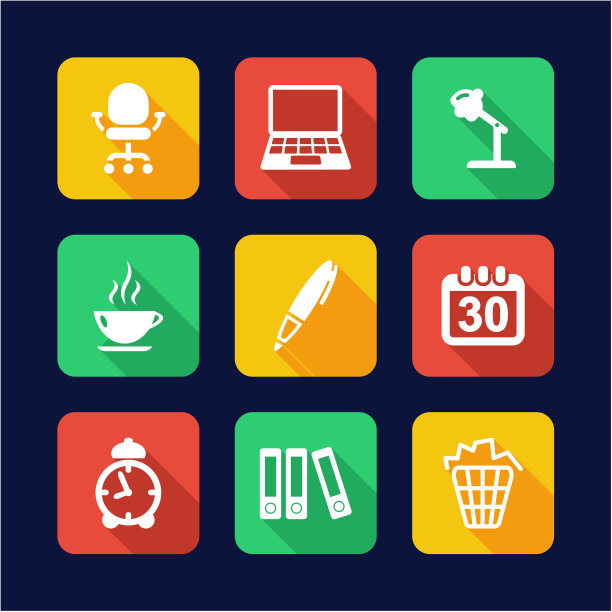 办公室图标及平面设计图片下载