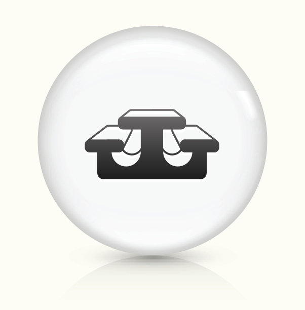 饭桌图标上的白色圆形矢量按钮图片下载