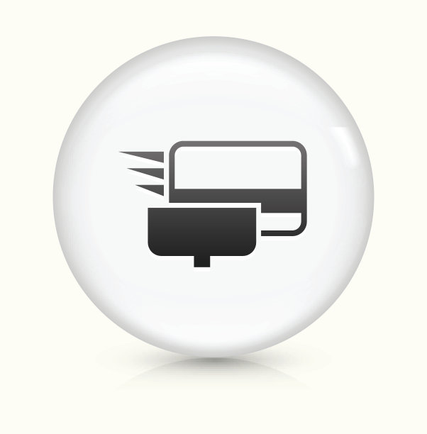 刷卡图标上的白色圆形矢量按钮图片下载