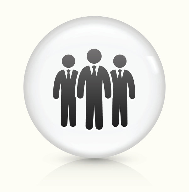 商人组图标上的白色圆形矢量按钮图片下载