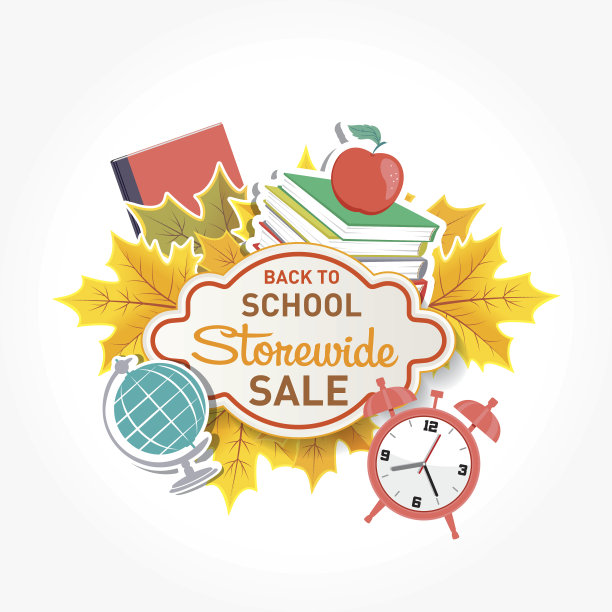 回到学校销售标签或标签与教育图标图片下载