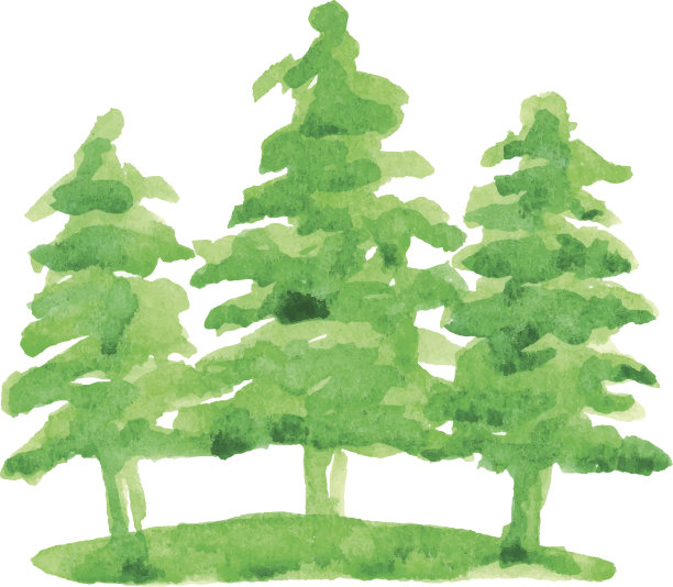 树木水彩图片下载