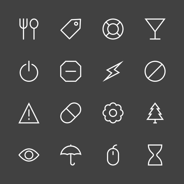 基本图标集7 -白线系列图片下载