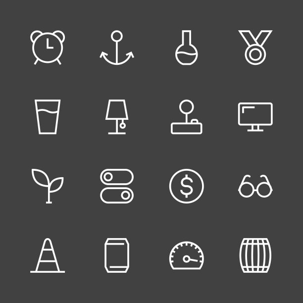 基本图标集9 -白线系列图片下载