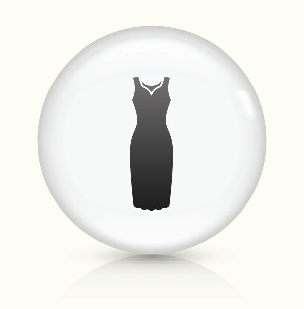 着装图标上白色圆形矢量按钮图片下载