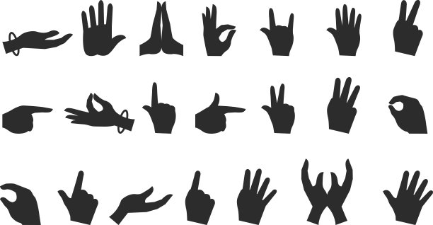 手和标志向量集图片下载