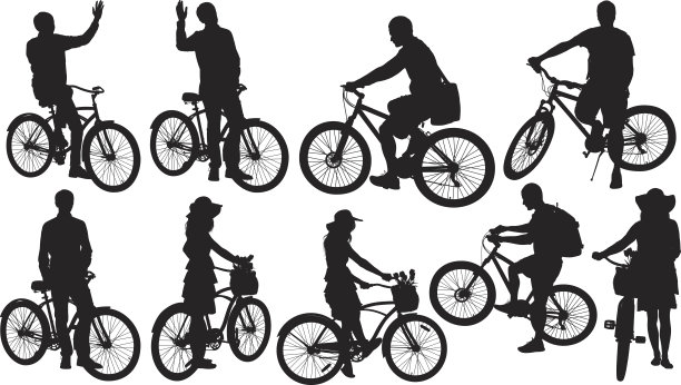 人们骑自行车图片下载