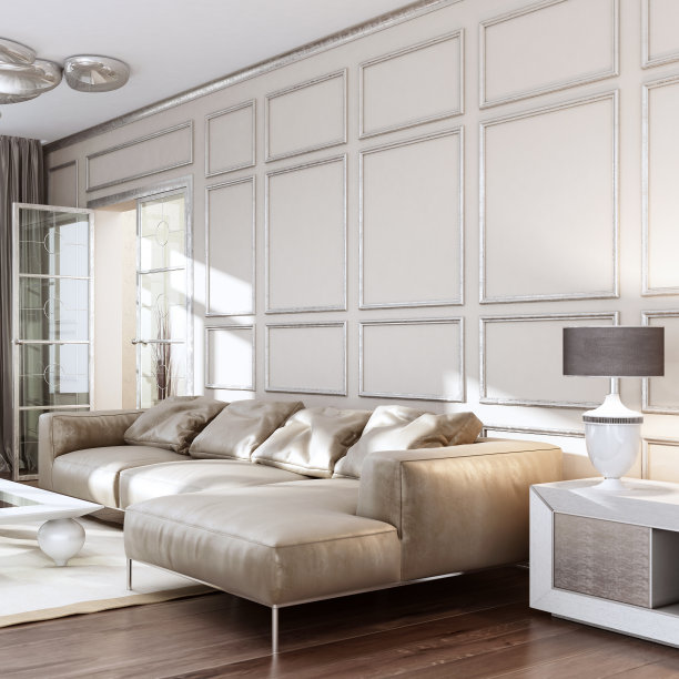 现代当代银客厅图片下载