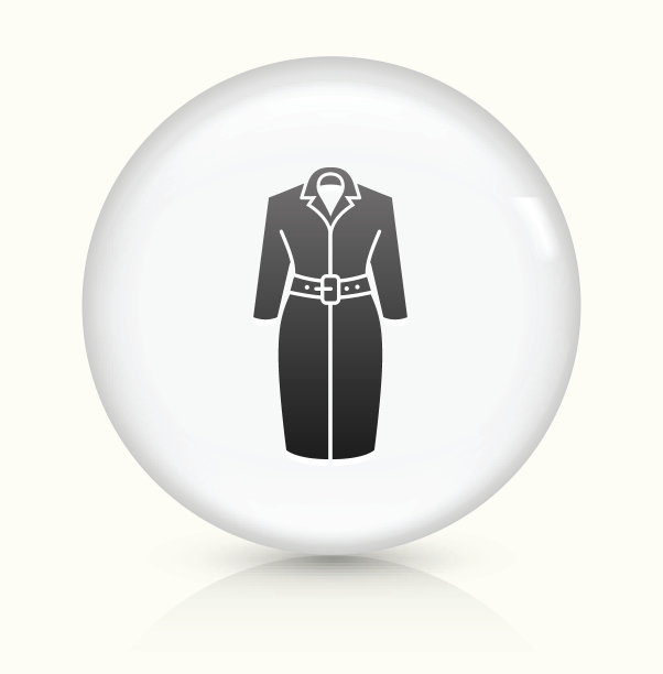 夹克图标上的白色圆形矢量按钮图片下载