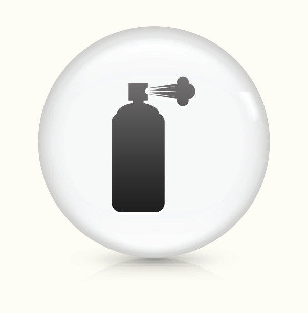 杀虫剂图标上的白色圆形矢量按钮图片下载