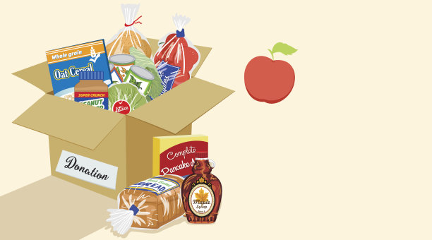 粮食银行捐赠概念横幅图片下载