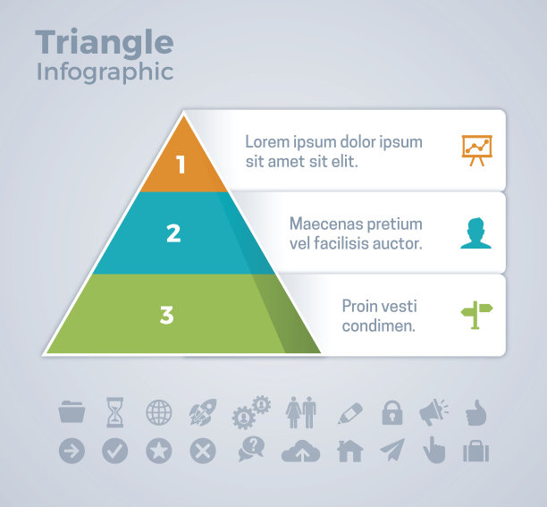 三选择三角形信息图表图片下载
