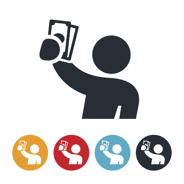举着现金图标的人图片下载