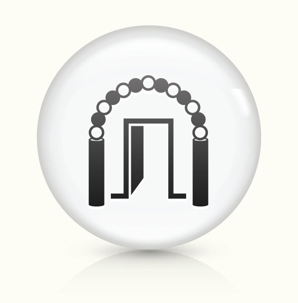 节日门图标上的白色矢量按钮图片下载