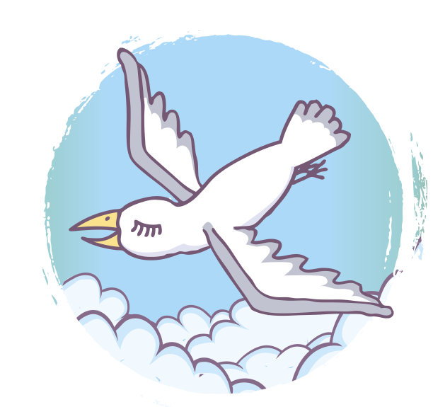 异想天开的海鸥插图图片下载