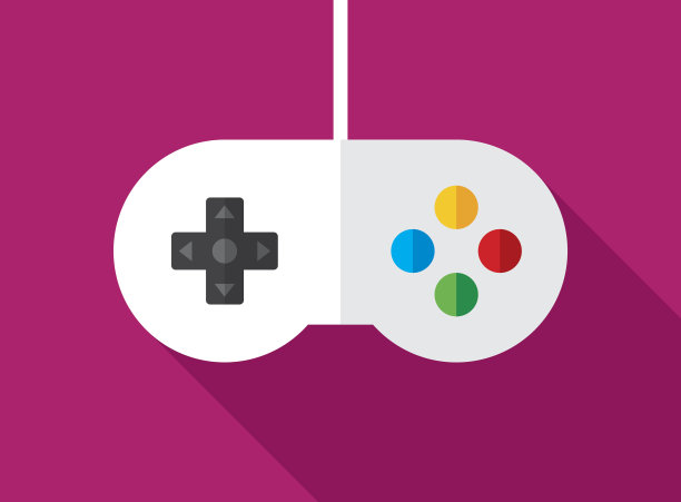 视频游戏控制器图标平坦图片下载