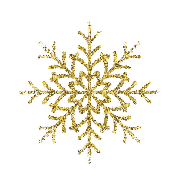 金色闪光箔圣诞装饰-雪花图片下载