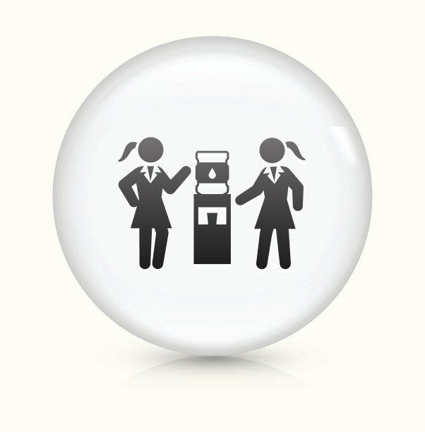 水冷器图标上的白色圆形矢量按钮图片下载