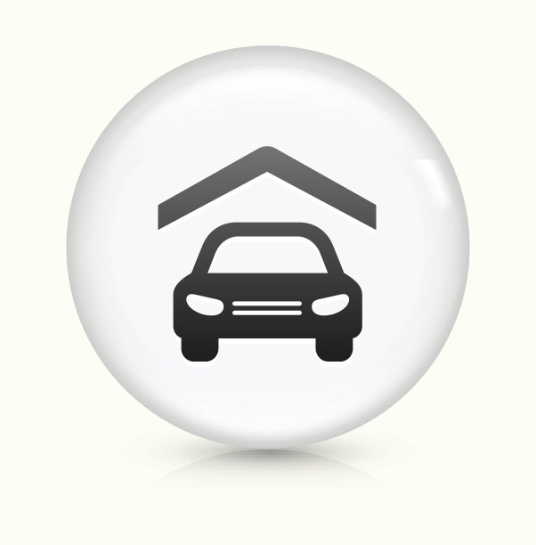 汽车保险图标上的白色矢量按钮图片下载