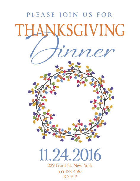 优雅的秋季晚宴邀请模板图片下载