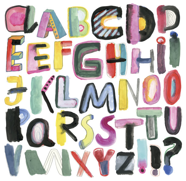 手绘字母孤立在白色图片下载