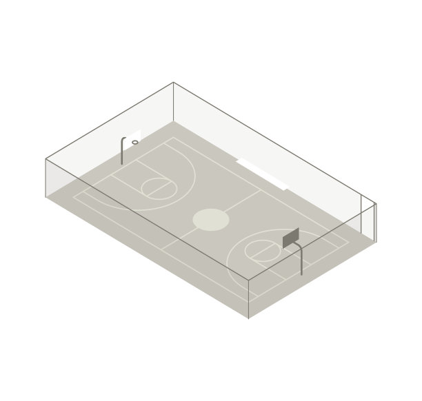 篮球场上插图图片下载