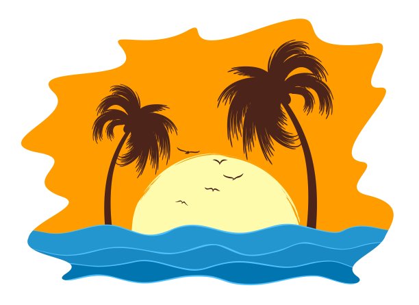 太阳在大海的黎明。图片下载