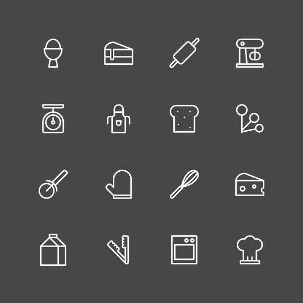 烘焙图标-白色系列图片下载