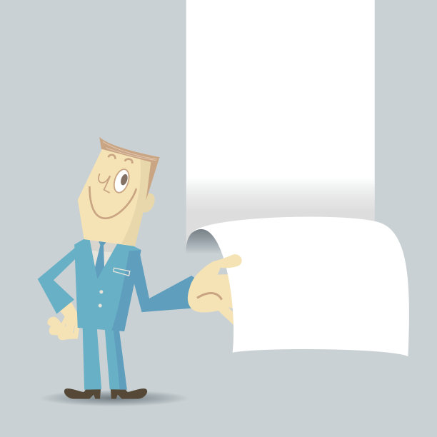 微笑的商人(侦探)撕纸和显示一些信息图片下载