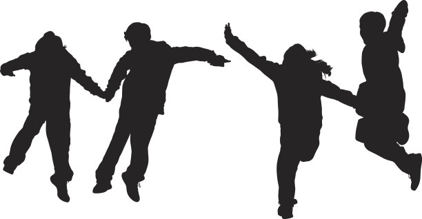 小女孩们跳着欢呼图片下载