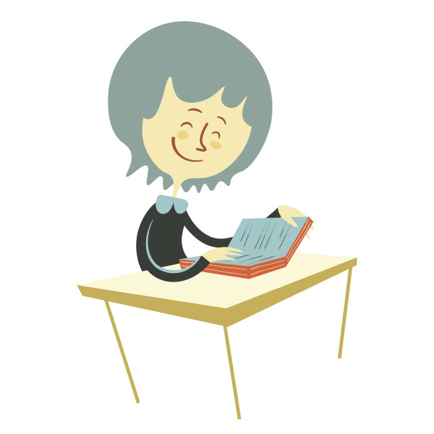 一个女人在桌子上看书图片下载