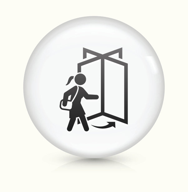 去工作图标上的白色圆形矢量按钮图片下载