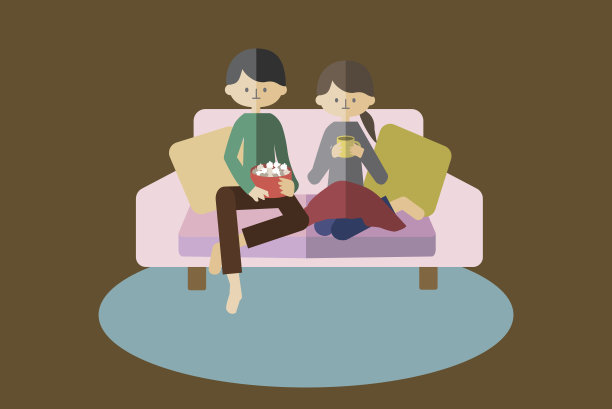 情侣们一起看电视图片下载