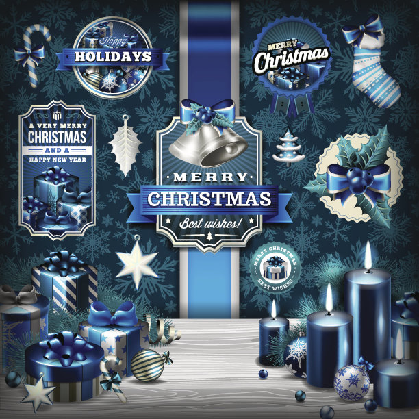 圣诞标签和徽章工具集图片下载