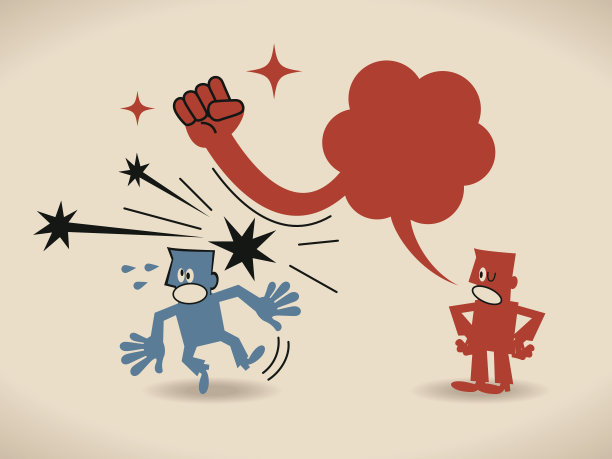 商人在说话，另一个人被泡泡拳打了图片下载