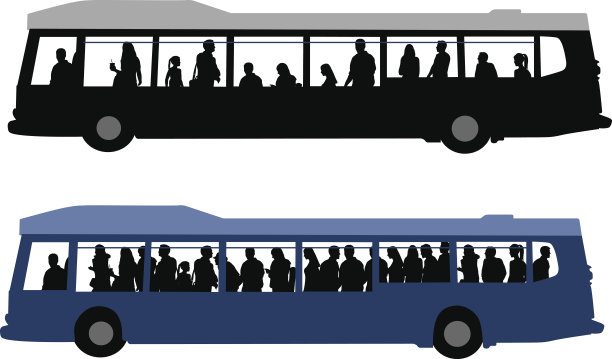 城市公交车的人群图片下载