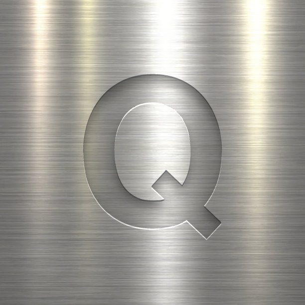 字母Q设计-字母在金属纹理背景图片下载