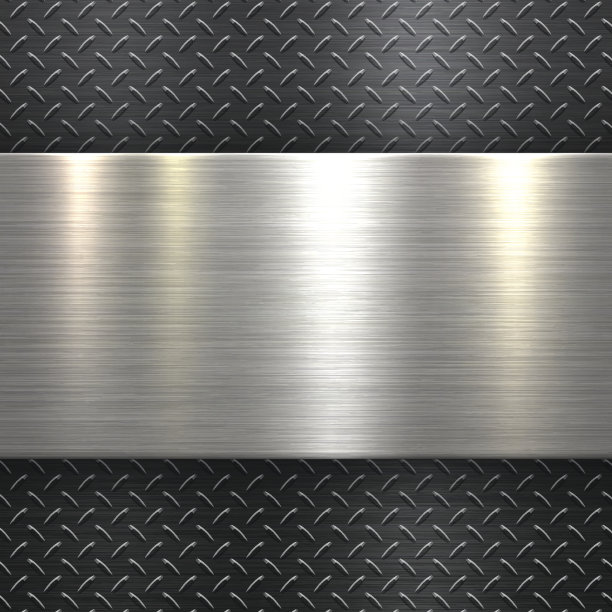 抽象金属背景-金属钻石板在黑色颜色图片下载