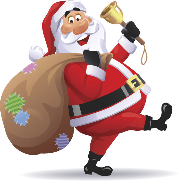 圣诞老人走路和摇铃图片下载