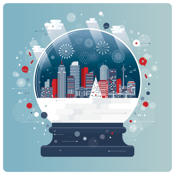 新年和圣诞玻璃球图片下载