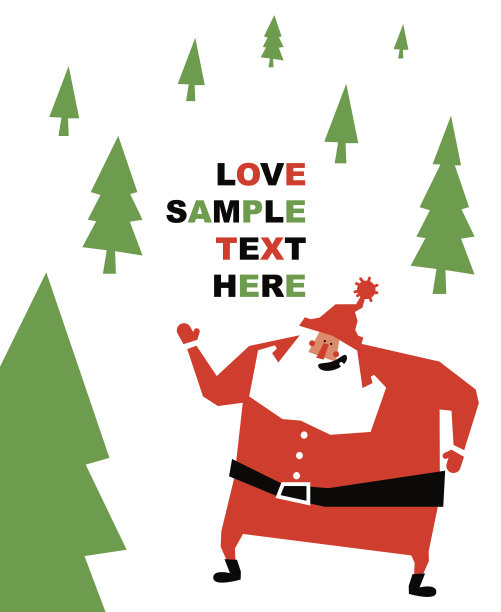 快乐微笑的圣诞老人通过做一个展示的手势来呈现图片下载