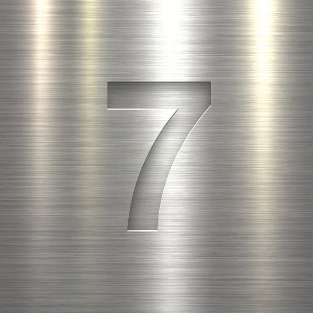 第七，设计(七)。数字上的金属纹理背景图片下载