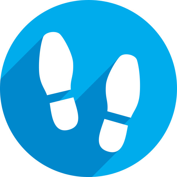 鞋印图标剪影图片下载