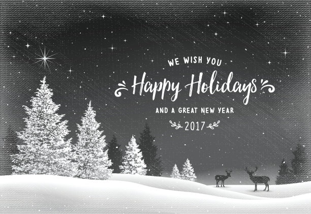 假日背景与冬季景观和驯鹿图片下载