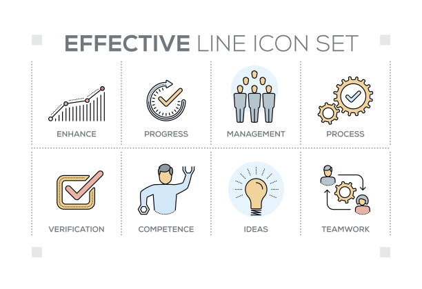 有效的关键字与线条图标图片下载