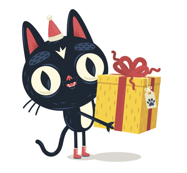 猫送礼物图片下载