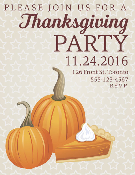 感恩节晚宴邀请图片下载