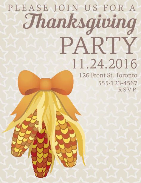 感恩节晚宴邀请图片下载