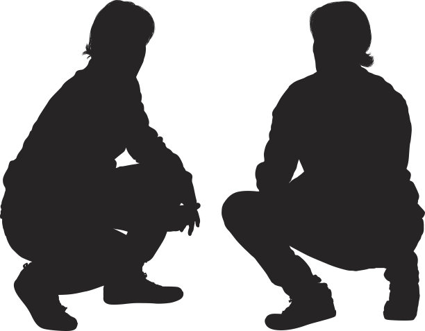男人蹲图片下载