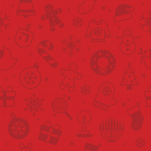 红色无缝圣诞和假日背景图片下载
